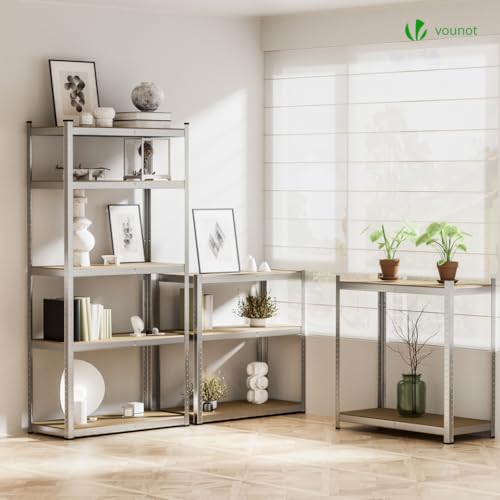 VOUNOT® 5-Tier Heavy Duty Shelving Units, Set of 2 Metal Storage Racking for Garage, Shed, Workshop & Warehouse, Freestanding Shelves, Load Capacity 1250 kg, 180 x 90 x 40 cm - Image 6
