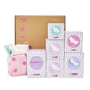 Teens First Period Elite Kit for Girls 9-10-11-12-14, 98pcs Period Pads for Tweens Teens, Menstrual Pad Box for Girls Period Kit for School, 4 Essential Size Pad, Regular Tampon, Period Bag