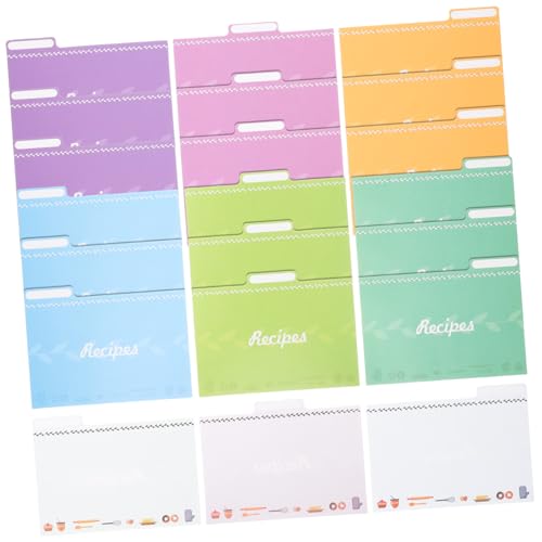 SMASOLO 25 pezzi Divisori Schede Ricette Colorati Carte Cucina per Ricettario e Organizer Superficie Liscia e Resistente per Note e Metodi di Cottura in Casa Studio e Colore Casuale
