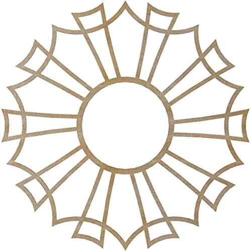 Image of Ekena Millwork 38 inchOD x 13 3 /8 inchID x 1 /4 inchT Augustus Wood Fretwork Pierced Ceiling Medallion, Hickory