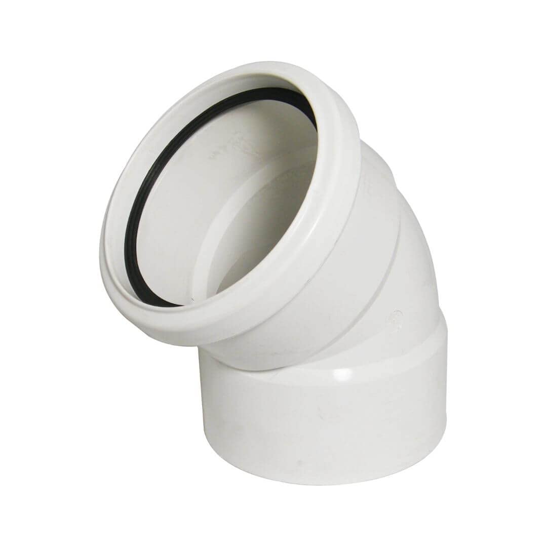 Floplast White Ring Seal Soil Offset Top Bend - 110Mm 5055149907050