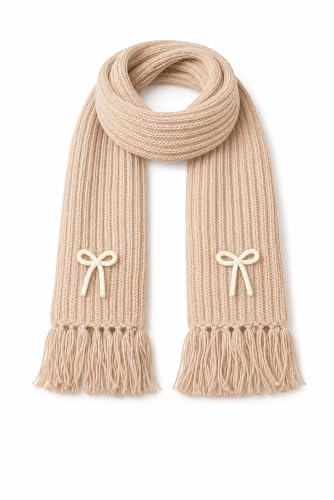 Image of KB STAR Cute Bow Women Casual Luxurious Premium Checkered Acrylic Woolen Muffler /Scarf /Stole for Winter