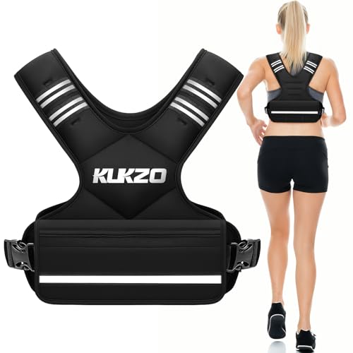 Image of Adjustable Weighted Vest Women /Men, 6-12lb /12-18lb /20-32lb Weight Vest with 6 Ironsand Weights for Strength Training Rucking Running Walking Fitness Workout
