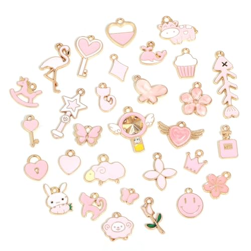 Petits Pendentifs 30 Pièces Breloque pour Bracelet Mixte Charms Pendentifs DIY Collier Bracelet pour la Fabrication de Bijoux