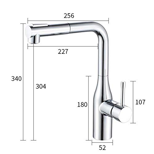 Grifo de cocina con 2 modos de pulverización anti salpicaduras telescópico 5