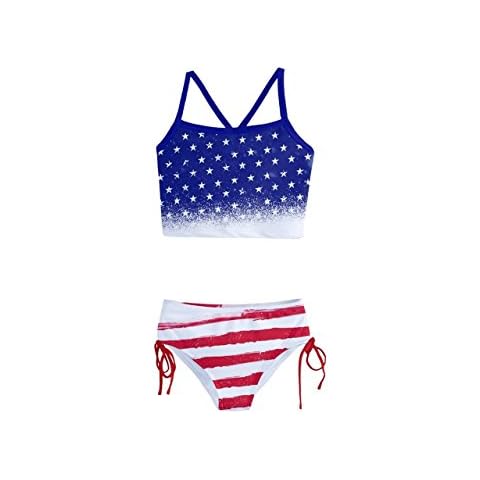 PattyCandy Girls Two Piece Patriotic Tankini Cover
