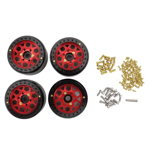 Floolinct Llantas de Coche de derrape 1:10, aleación de Aluminio de Alta Resistencia, ventilación Triangular, neumáticos de 1,9 Pulgadas, Llantas de Ruedas para vehículos RC