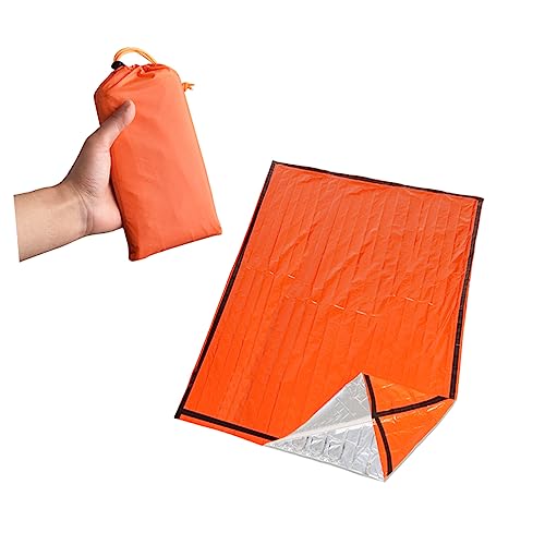 Kisangel Outdoor Emergency Thermal Survival Travel Bag Lightweight Camping Pad Compact Orange Design for Cold Weather Adventures