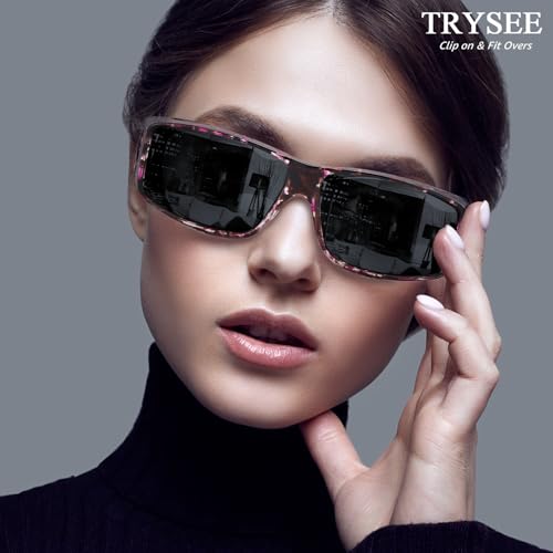 Trysee Fit Over Sunglasses for Men Women Polarized Wrap Around Sunglasses to Wear Over Glasses with UV Protection TS03122