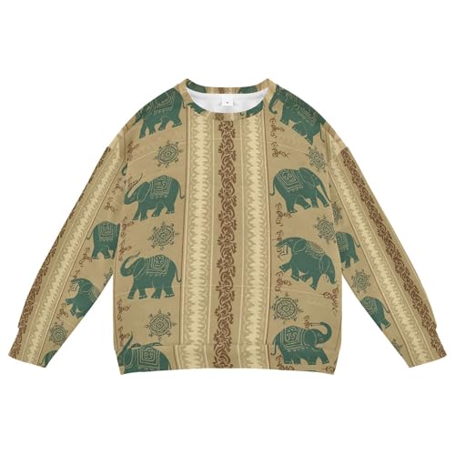 Wudan Indian Elephant Big Boys Hoodie Sweatshirt Fleece Boys Sweat Shirt