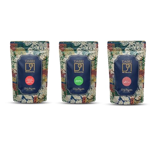 Image of DABRI Detox Original,Hibiscus Cinnamon Clove,Rose Green Tea Combo 300gm(Pack of 3 x 100gm Each) Natural Loose Leaf|Antioxidant-Rich|Premium Organic Blend|Maintain Healthy hair & weight,Build Immunity