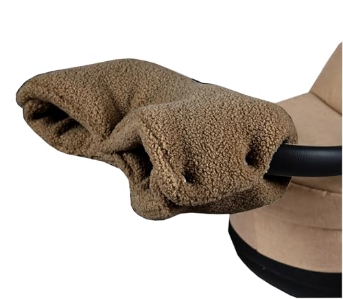 BabyLux Bouclé Handwärmer Warmer Kinderwagen/Buggy Handmuff für Winterspaziergänge Weich Winddicht Waschbar Universalgröße - Eltern lieben ihn (Bouclé - Braun)