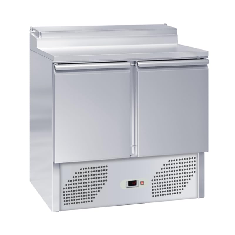 Générique Saladette Réfrigérée 2 Portes GN 1/1 avec Top GN 1/6-240L - +2/+8°C - Inox - Professionnelle