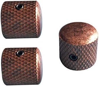 Guyker 3Pcs Guitar Knobs for 6mm Dia. Shaft Pots - Tone and Volume Control Potentiometer Knob Replacement for Electric Guitar or Precision Bass (Antique Bronze)