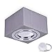 Produktbild JVS Aufbauleuchte Aufbaustrahler Deckenleuchte Aufputz MILANO SMALL 5W LED Modul extra-flach Warmweiss 230V IP20 eckig silber schwenkbar Strahler Deckenlampe Aufbau-lampe Downlight aus Aluminium