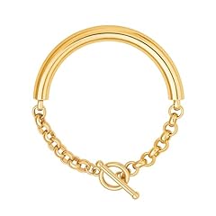 Gold Catheter Circles Double Mixed Link Bracelet