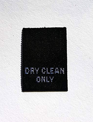 50 pcs Black Woven Clothing Sewing Garment Care Label Tags - Dry Clean ONLY