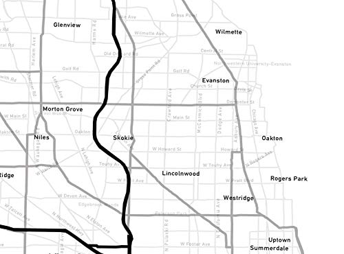 Chicago Map Print | City Print | Chicago City Map Print - Various Standard Sizes #TOP5