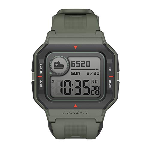 Image of Amazfit Neo Smart Watch, Retro Design, 28-Day Battery Life, Always-on Display, 5ATM Water Resistant, Lightweight, 4 Physical Buttons, Heart Rate, Sleep Monitor (Green)