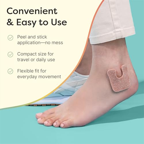 Image of ZenToes U-Shaped Felt Callus Pads | Protect Calluses from Rubbing on Shoes | Reduce Foot and Heel Pain | Pack of 48 | 1 /8 inch Self-Stick Pedi Cushions