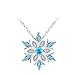 RTY Blue Crystal Snowflake Necklace Earrings Set for Women Sparkling Snow Flower Necklace Snowflake Drop Dangle Earrings Fashion Winter Jewelry