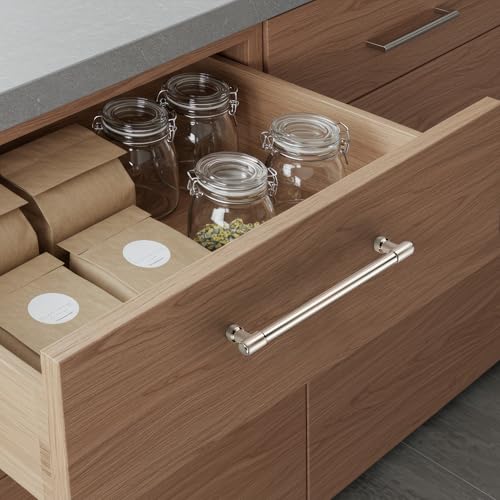 Image of Ravinte 10 Pack 7-1 /2 Inch Hole Center Solid Kitchen Cabinet Handles Brushed Nickel Dresser Pulls Cabinet Drawer Pulls for Kitchen Cupboard Hardware