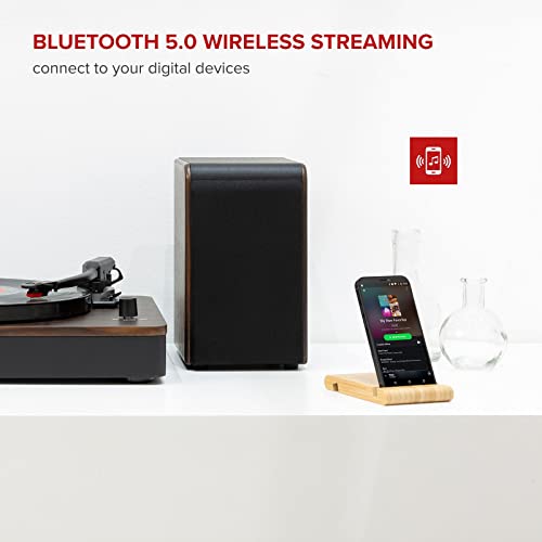 Audizio RP330D Platine Vinyle avec 2 Haut-parleurs externes 50W – Bois Sombre, Technologie Bluetooth, 3 Vitesses de disques 33 1/3, 45 et 78 Tours, Design Sobre et élégant - Les Beatles, Paul McCartney, John Lennon, RIngo Starr, George Harrison Audizio RP330D Platine Vinyle avec 2 Haut-parleurs externes 50W - Bois Sombre, Technologie Bluetooth, 3 Vitesses de disques 33 1/3, 45 et 78 Tours, Design Sobre et élégant – Image 3