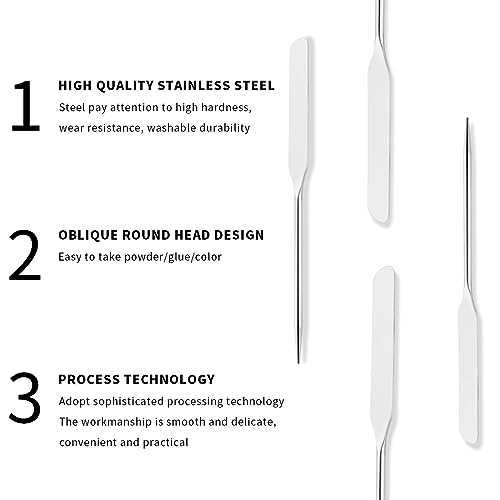 MAYCREATE Makeup Spatula & Palette Set, Stainless Steel Spatula And Clear Acrylic Foundation Palette Combo, Beauty Cosmetic Makeup Tool, Spatula With Protective Pu Sleeve,1 Count - Image 6