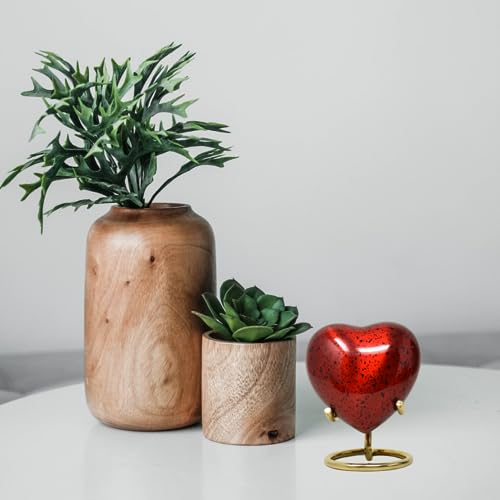 SMIURNS Kleine Herz-Andenken-Urne für menschliche Asche – Mini-Urnen für Mama und Papa mit Samtetui, Gedenkurne für Erwachsene… – Ansicht 4