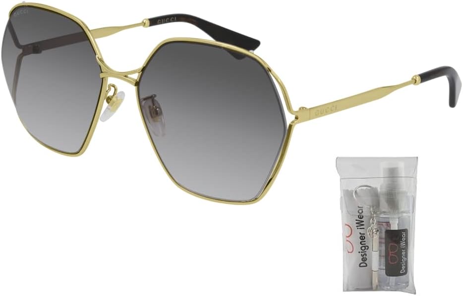 Gucci GG818SA 63MM Square Sunglasses for Women +BUNDLE with ACCESSORY EYEWEAR KIT - Image 2