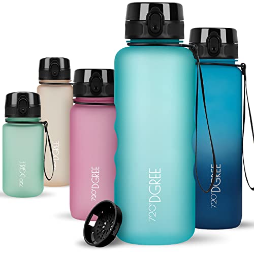 720°DGREE Vattenflaska 1,5 liter 'uberBottle' softTouch +Sikta - BPA-fri - XL vattenflaska för gym, träning, fitness, sport, utomhus - Stor...