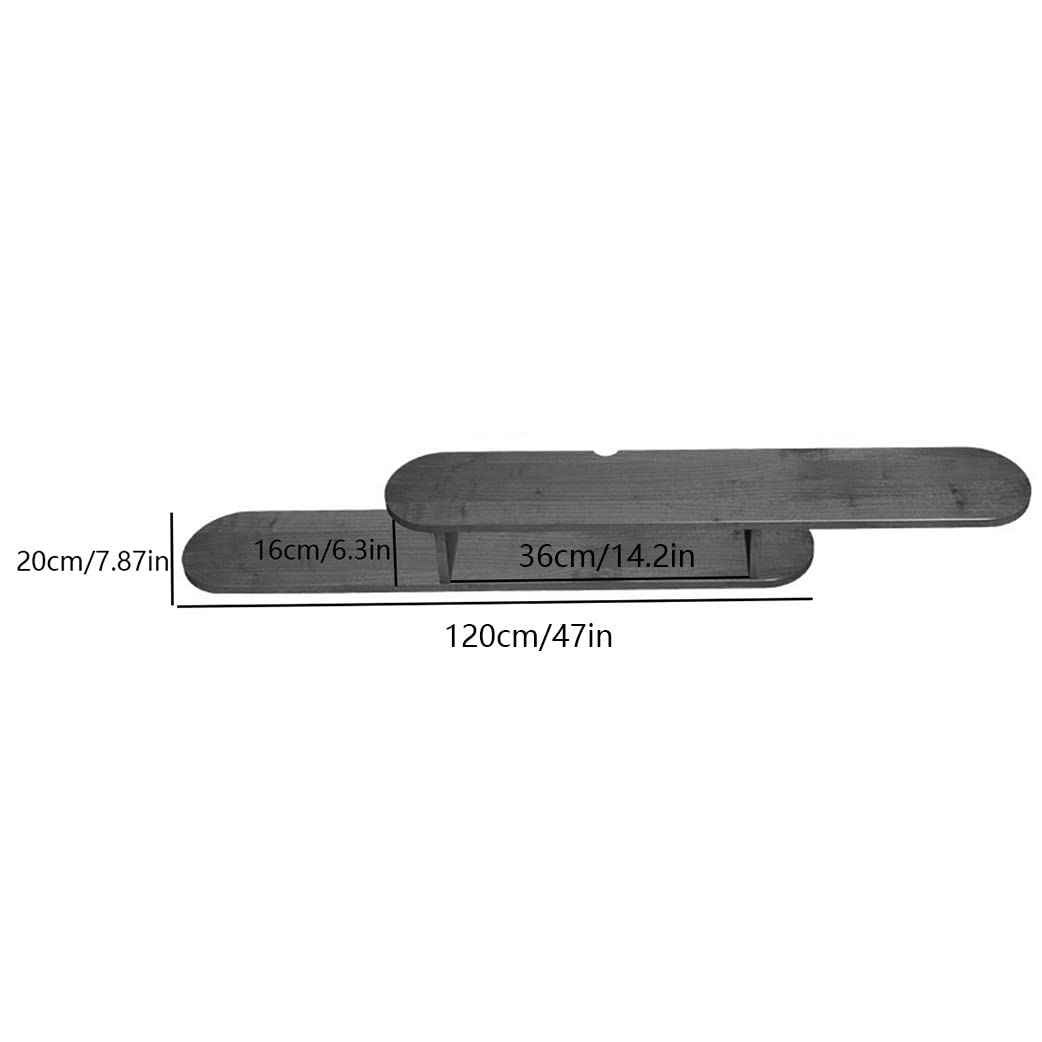 Supporto per TV galleggiante da parete, per decoder via cavo, router, lettori DVD, supporto TV in legno bianco, mensola con spazio per console di gioco 120C
