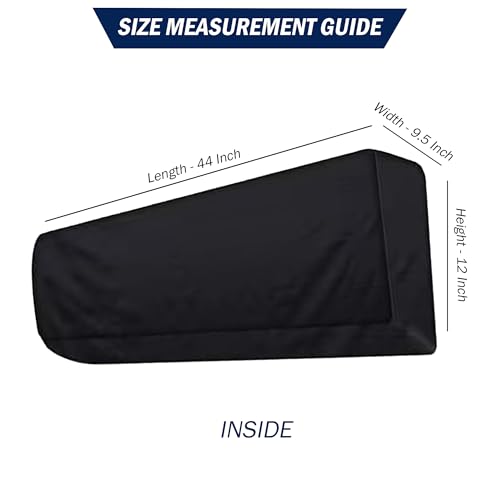 Image of Solid Split AC Cover for 1.5 Ton Indoor - Dustproof & Water Resistant Protection (Black)