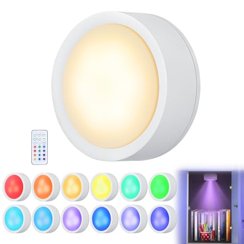 Image of Apipi Magnetic Locker Light - Timer Control LED Puck Light, Multi-Colors Changeable and Battery Powered, Easy On /Off for Locker Decoration, 1 Pc