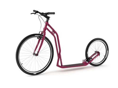 Yedoo S2620 - Patinete de hasta 130 kg, con neumáticos de aire 26/20, para adultos, color burdeos