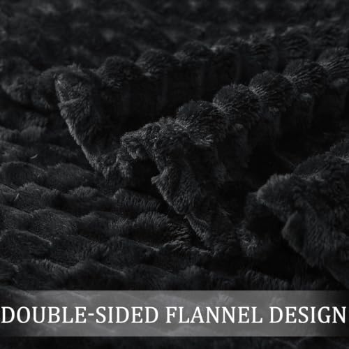 Image of Exclusivo Mezcla 3D Fleece Queen Size Blanket for Bed, Black | Extra Soft Fuzzy Plush Lightweight Bed Blankets, Cozy Fluffy Decorative Blankets for All Seasons, 90x90 Inches