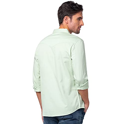 Image of Spykar Men's Slim Fit N /A Full Sleeve Solid Casual Shirts
