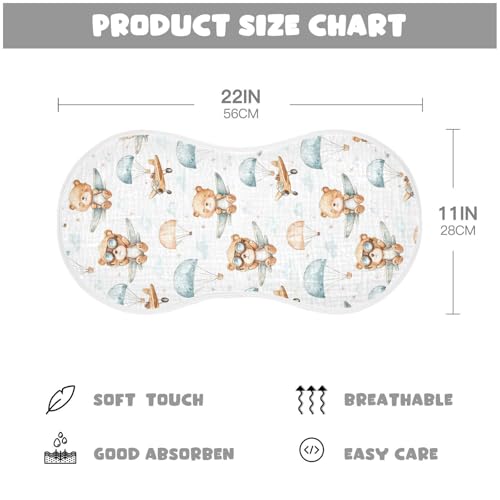 vvfelixl Baby Burp Cloths Cute Bear Pilot Baby Newborn Cotton Burping Cloths Set Babys Washcloths 4 Pack2