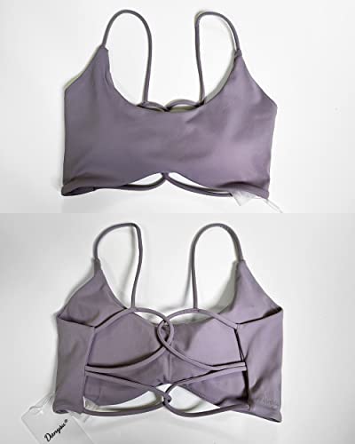 Image of Danysu Backless Sports Bra Soft Workout Tops with Removable Padded Yoga Training Bras Strappy Going Out Top