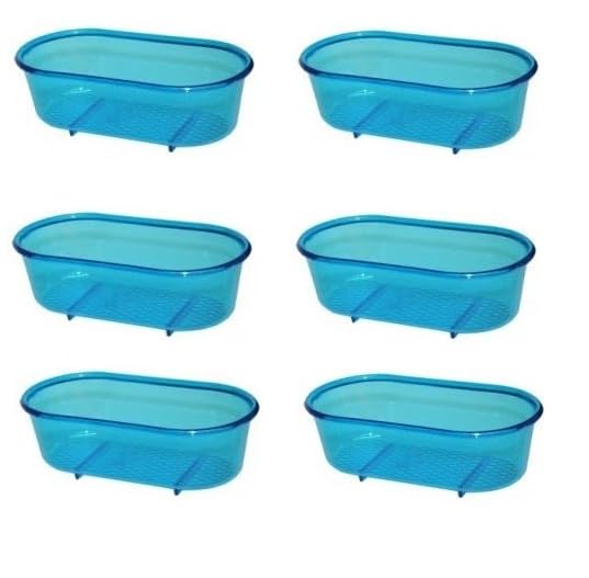 pcmoviles | Pack 6 Bañeras Interiores de Plástico para Jaulas | Higiene y Bienestar para Canarios, Periquitos, Agapornis y Aves Pequeñas