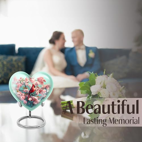 Image of Cardinal Bird Urn - Small Urn for Human Ashes Adult Female - Deecorative Burial Urns - Funeral Urns for Ashes Adult Male - 3 Inch