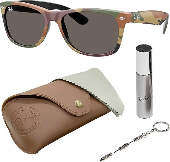 Ray-Ban RB2132 NEW WAYFARER CLASSIC Square Shaped Sunglasses for Men & Women with Official RAYBAN Eyewear Kit