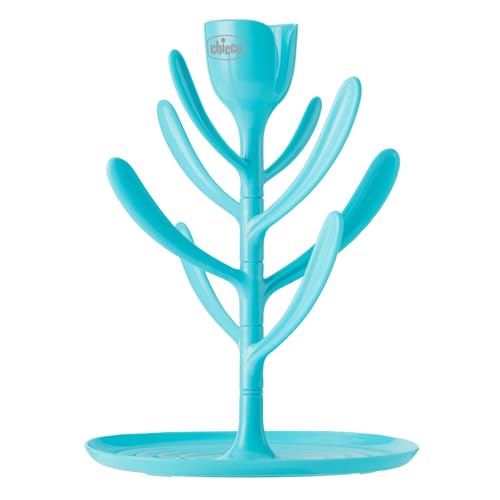 Chicco Escurrebiberones, Secador de biberones para recién nacidos, Higiene y limpieza de biberones, Accesorios para la alimentación del bebé, Ahorra espacio, Cómodo, color azul claro