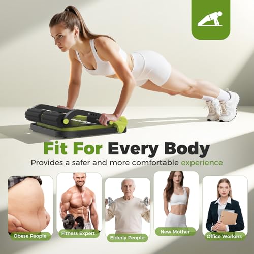 Image of Ab Machine,Sit Up Exercise Equipment& Core Machine,Adjustable Ab Trainer with 3 Resistance Levels and Removable Auxiliary Handle,perfect for home workouts and those looking to lose weight