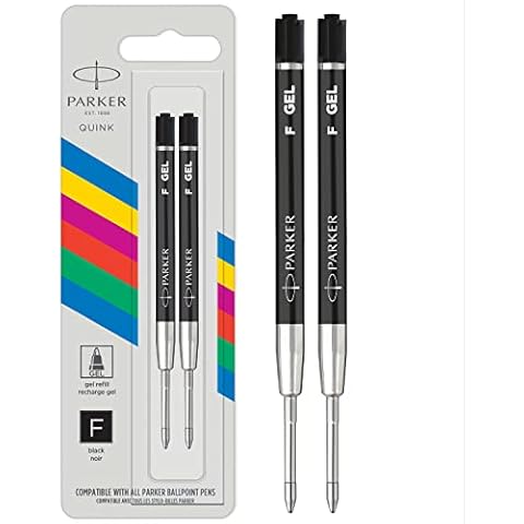 Parker Gel Pen Refill | Fine Tip (0.5mm) | Black QUINK Ink | 2 Count Cover