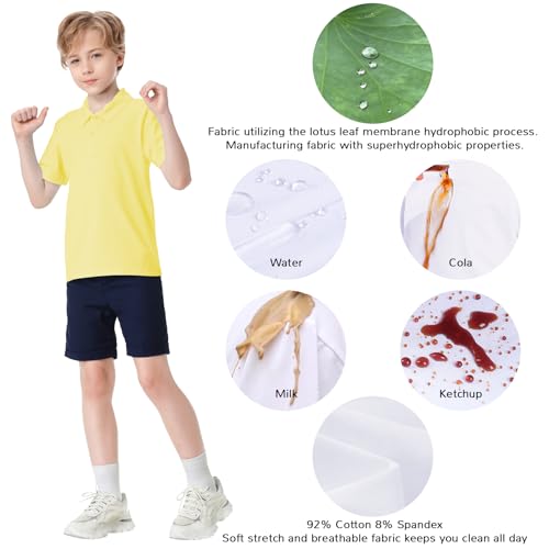 Image of Dreammonkey Toddler to Youth Stain Resistant Polo Shirts Kids Collared Golf T-Shirt School Uniform for Boys and Girls