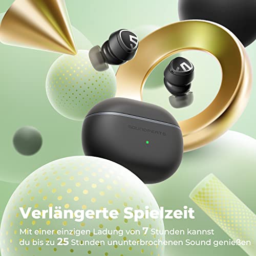 SoundPEATS Mini Pro Hybrid Active Noise Cancelling Kabellose Ohrhörer, Bluetooth 5.2 Kopfhörer mit ANC, QCC3040, aptX Adaptive, Transparenzmodus, cVc 8.0, Game Mode, TrueWireless Mirroring, 21 Stunden ✪