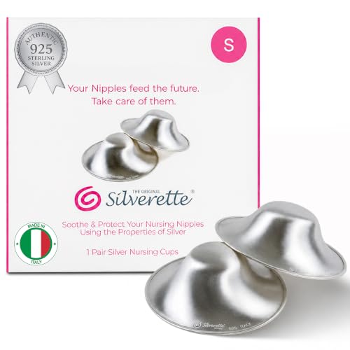 Image of Silverette® The Original Silver Nursing Cups, Nipple Covers for Breastfeeding Essentials, Pure 925 Silver Nipple Shields