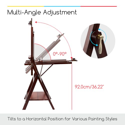 Image of MEEDEN Large Studio Artist Easel: Heavy Duty H-Frame Easel for Painting