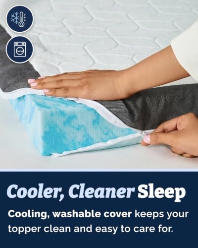 Image of Mattress Topper - 3 Inch Memory Foam Mattress Topper with Cooling Cover for Hot Sleepers - Plush, Thick & Comfy - Pain & Pressure Relief - Twin Size Mattress Pad with Straps & Removable Washable Cover